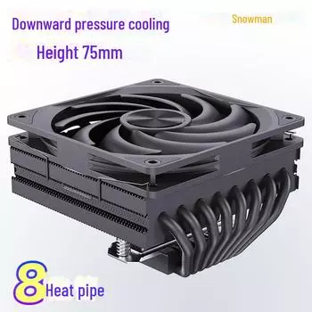 SNOWMAN Bingman MC75-8 Процессорный кулер с 8 тепловыми трубками, нижним давлением, совместим с LGA 1700, X99, AM4, AM5 MC75-6 matte чёрный