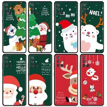 Snowman Christmas Case For Samsung Galaxy A52 A12 A51 A53 A33 A71 A32 A31 A21 A01 A11 A22 Black TPU Phone Shell Samsung A03