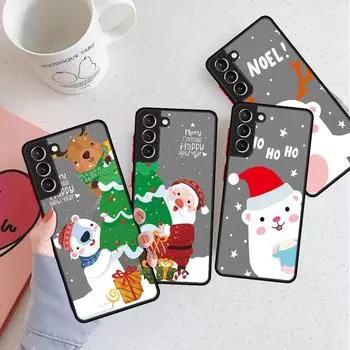 Snowman ChristmasMatte Case For Samsung Galaxy S22 S20 S21 FE S10 S9 Plus S8 Capa Note 20 Ultra 10 Lite Phone Fundas Samsung S22 5G