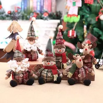 Snowman Doll Merry Chirstmas Decor for Home Table 2024 Elk Doll Christmas Ornaments Santa Claus Navidad Gift Happy New Year 2024