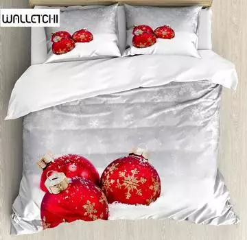 Snowman with Santa Hat Christmas Duvet Cover Set Decorative 3 Piece Bedding Set with 2 Pillow Shams, Single Queen King Full Size EU single(135x200cm)