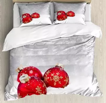 Snowman with Santa Hat Christmas Duvet Cover Set Decorative 3 Piece Bedding Set with 2 Pillow Shams, Single Queen King Full Size EU single(135x200cm)