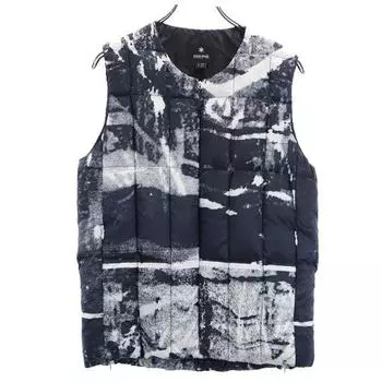 snowpeak Down vest M Black x white Outdoor storage bag included Men s Used