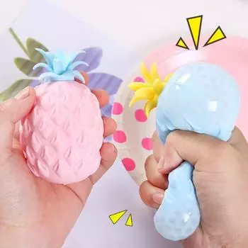 Снятие стресса Расстегнутый Прекрасный Быстрое Восстановление Ананас Вентиляционный Мяч Игрушка Сжимание светло-розовый