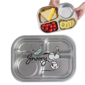 Снупи Бенто Легкий и Удобный из Нержавеющей Стали 304 со Съемным для Офиса Синий Ланч-бокс, Использование, Сталь, Герметичный, Изолированный, Штабелируемый, Разделители, синий