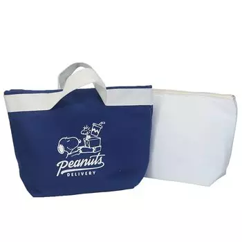 Снупи Ланч NOBEET Мини Тоут с Изолированными Арахисовыми [Изолированная Сумка] Мешочек/Доставка, синий