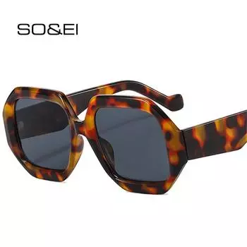 SO & EI Ins популярные модные многоугольные квадратные женские солнцезащитные очки оттенка UV400 трендовые мужские ретро синие розовые солнцезащитные очки с градиентом