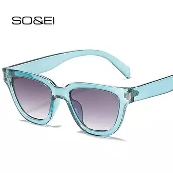 SO & EI кошачий глаз женские солнцезащитные очки модные шампанско-желтые оттенки UV400 мужские брендовые дизайнерские трендовые солнцезащитные очки с градиентом