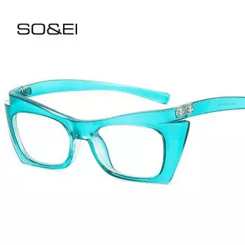 SO & EI, модная красочная оправа для очков «кошачий глаз», женская модная весенняя оправа для очков оранжевого, синего цвета, оптическая мужская оправа для очков