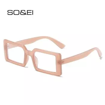 SO & EI, модные маленькие прямоугольные желеобразные женские очки с защитой от Blu-Ray, модная мужская оправа, чайно-зеленая оптическая оправа, компьютерные очки