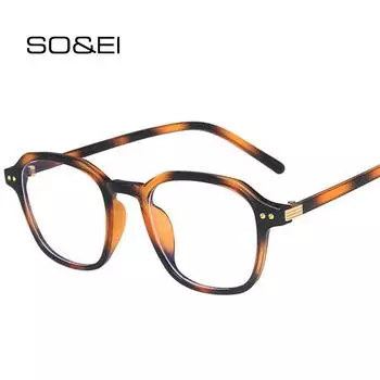 SO & EI модные многоугольные квадратные украшения для ногтей женские очки оправа ретро прозрачные очки с защитой от Blu-Ray Мужская оптическая желе цветная оправа