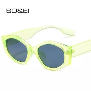 SO & EI модные нерегулярные солнцезащитные очки «кошачий глаз» женские ретро желе чайные очки солнцезащитные очки UV400 мужские брендовые дизайнерские градиентные солнцезащитные очки