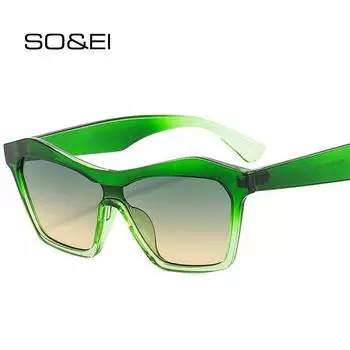 SO & EI модные разноцветные солнцезащитные очки «кошачий глаз» женские оттенки UV400 ретро градиентные квадратные трендовые солнцезащитные очки