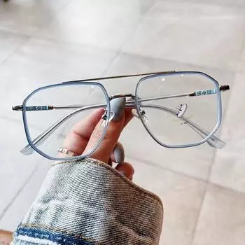 SO & EI ретро двойные мосты квадратные женские очки с защитой от Blu-Ray оправа модная TR90 весенняя петля мужская оптическая оправа компьютерные очки