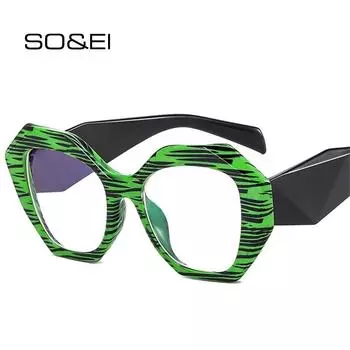 SO & EI ретро полигон ярких цветов женские очки в оправе прозрачные линзы с защитой от Blu-Ray весенние шарниры мужские оптические очки оправа