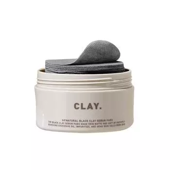 SO NATURAL Подушечки для кожного сала с черной глиной 75 мл