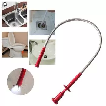со светодиодной подсветкой кухонный туалет длинный пружинный инструмент для захвата изогнутый захват для канализации гибкий захват синий