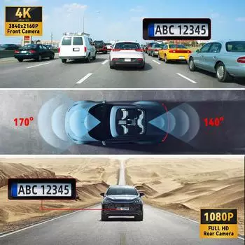Soam 4K WIFI GPS Dash Cam Mini CAR DVR Передний и задний двойной объектив с 1080P Black Box Room Night Vision Camera 24H Parking Mode None