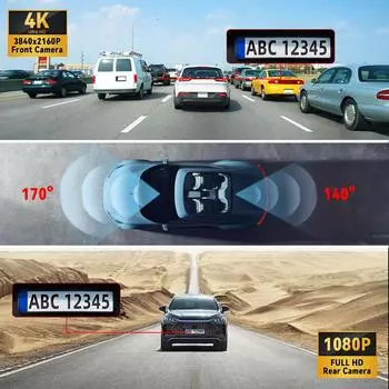 Soam Dash Cam 4K передняя и 1080P задняя WiFi GPS автомобильная камера для режима парковки автомобильный видеорегистратор для ночного видения автомобильный регистратор черный ящик None