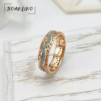 SOANLINO Модное индивидуальное кольцо из розового золота