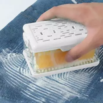 Soap Dish Soap Rack Storage Box With Brush Lid Hands-Free Laundry Tool Portable Foaming Box Automatically Drain Away Water