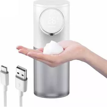 Soap Dispenser Foam Cleansing Automatic USB Rechargeable 320ml Liquid Soap Dispensers Digital Display Foam Hand Sanitizer Machi синий