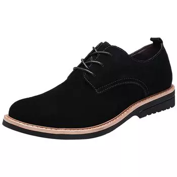 SOARHOPE Genuine Leather Suede Casual Suede Canvas Boat Business Office Commuting Black Shoes Men s Shoes, Shoes, Lace-Up Shoes, Shoes, Casual,