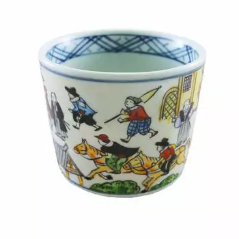 Соба чоко Арита посуда Энзаэмон печь картина свиток соба чоко иностранец чашка Эдо чайная чашка японская посуда керамика Санкай Риши бежевый