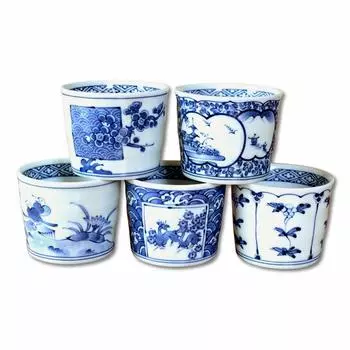 Soba Soba Choco Hasami Arita Changed Soba Choco Set of 5 Choco, Set, Ware, Ware, Cute, Stylish, Picture, Set, синий