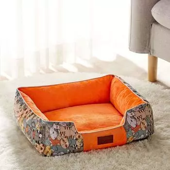 Собачьи будки всесезонные универсальные подушки для домашних животных гнезда для кошек принадлежности для собачьих будок плюс утолщенные бархатные собачьи будки S size
