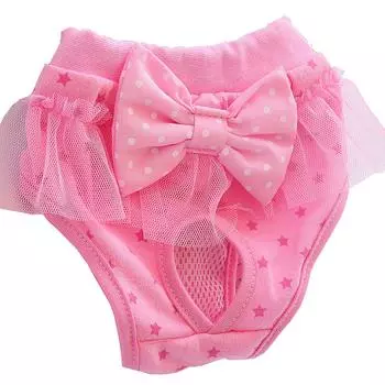 Собачьи гигиенические штаны с милым бантом, многоразовые, эластичные, стирающиеся, физиологические шорты для собак M
