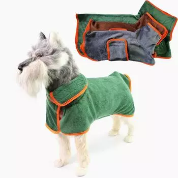 Собачьи халаты Полотенца Пижамы Одежда для собак Сухие куртки Плавки Полотенца для купания домашних животных Впитывающие полотенца для купания Товары для домашних животных мягкие и сухие XS зелёный