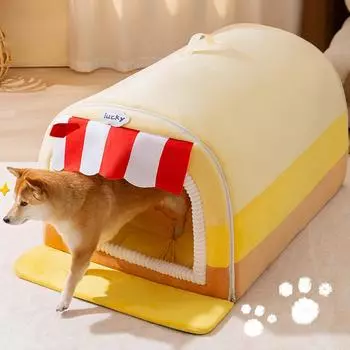Собачья будка для сохранения тепла зимой, большая собачья будка для зимы, съемная и моющаяся кровать для золотистого ретривера, принадлежности для сна для домашних животных S