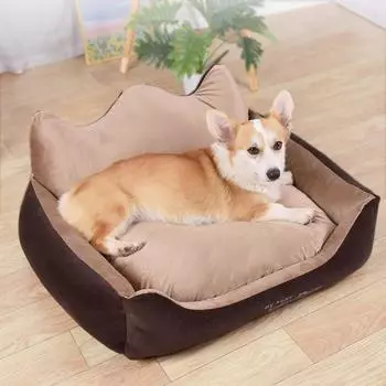 Собачья будка для сохранения тепла зимой для больших собак, съемная и моющаяся, для домашних животных золотистого ретривера, зимний диван, коврик для собак, кровать для собак на все времена года S 53*46*15cm