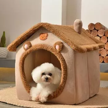 Собачья будка, кошачий домик, тип дома, универсальный для всех сезонов, теплый зимой, съемный и моющийся матрас для маленьких собак, товары для животных S-40*35*33