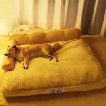 Собачья будка осень и зима волнистая спинка диван для домашних животных средних размеров собака золотистый ретривер бордер колли теплая спальная кровать для собак кошачье гнездо домашнее животное M: 55 * 40 * 21