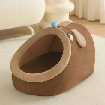 Собачья будка теплая зимой и универсальная съемная и моющаяся домик для виллы маленькая собачка плюшевая закрытая собачка кошка S36*29*27cm