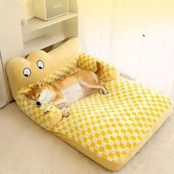 Собачья будка теплая зимой, съемная и моющаяся кровать для собак, подходит для всех сезонов, коврик для сна для собак, зимний коврик для сна для больших собак M:55*40*24cm