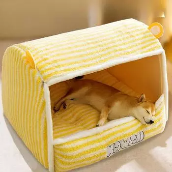 Собачья будка, теплый коврик для домашних животных на осень и зиму, собачья кровать, универсальный коврик для собак на все времена года, коврик для сна для маленьких и средних собак, кошек и собак S (37 * 32 * 28cm )