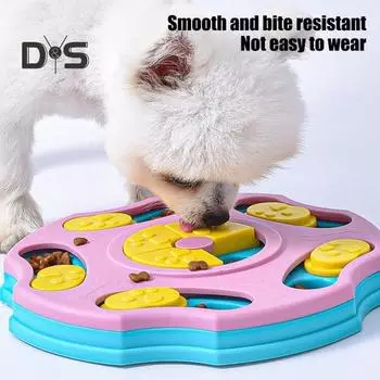 Собачья головоломка Slow Feeder интерактивная головоломка с едой игрушка-лакомство для домашних животных миска для медленного поедания для собак и кошек дрессировка розовый