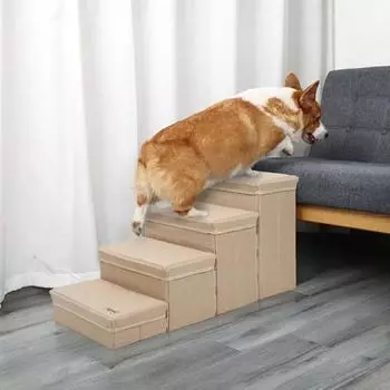 Собачья лестница, переносной магазин, индивидуально разработанная мягкая четырехступенчатая лестница для собак, с высокой несущей способностью, товары для животных серый