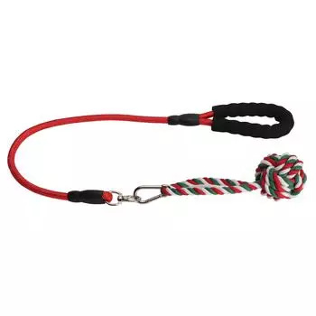 Собачья резинка для перетягивания каната Интерактивная прочная зубная щетка для чистки зубов Хлопковая веревка для жевания домашних животных красный