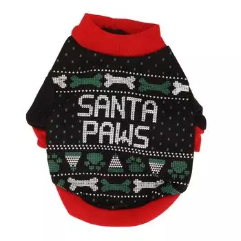 Собачья рождественская футболка Мягкий полиэстер Удобная Дышащая Оригинальная Зимняя Рождественская Толстовка для Питомца S