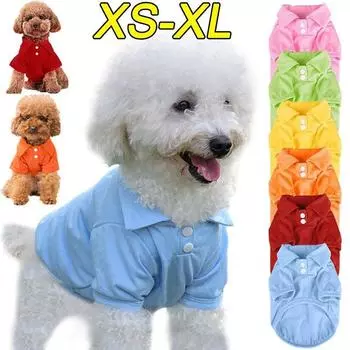 Футболка для собак, мягкая, дышащая, одежда для собак и кошек, цветная футболка для щенков, одежда для маленьких и средних собак, щенков XS синий