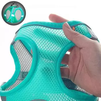 Собачья шлейка, одежда, жилет, нагрудник, ошейники для кошек, веревка, для маленьких собак, светоотражающие, дышащие, регулируемые, для прогулок на открытом воздухе, аксессуары для собак XXS under 1.5kg