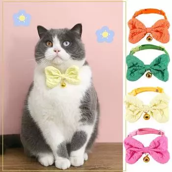 Собачий ошейник Изысканный привлекательный мягкий удобный ремешок на шею с бантом для собак и кошек, товары для домашних животных зелёный