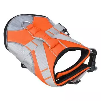 Собачий спасательный жилет Купальник Собачий спасательный жилет Регулируемый пояс Плавучее средство Безопасный купальник для плавания катания на лодке S оранжевый