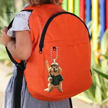 Собака бейсбола акриловое подвесное украшение для дома в помещении рождественская елка зеркало заднего вида автомобиля 2D плоский щенок подвесное украшение мультяшное животное кулон Dog