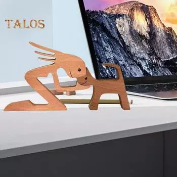 Собака деревянная скульптура питомец памятный подарок собака и мужчина женщина статуэтка домашний декор щенок семья фигурка подарки для любителей собак G