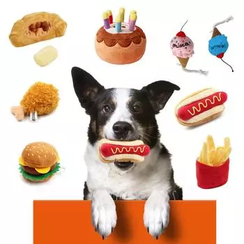 Собака Имитация еды Пища Пища для агрессивных жевателей Мягкая игрушка-прорезыватель для дрессировки Чистка зубов Интерактивная игрушка E